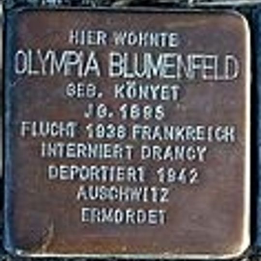 Stolperstein à la mémoire de Olympia Blumenfeld