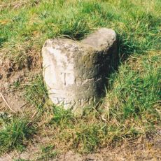 Milestone, entrance to barn and sheds beside Yew Tree Cottage and No. 23, Cotmarsh Turn