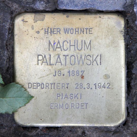 Stolperstein dedicated to Nachum Palatowski
