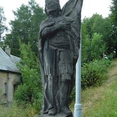 Statue of Saint Wenceslaus on the church staircase in Vilémov