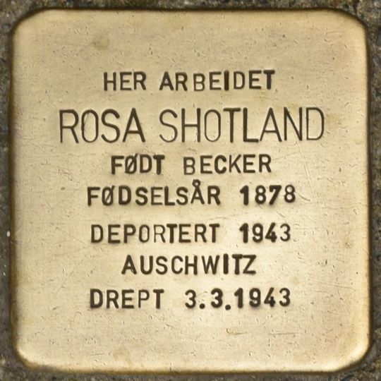 Stolperstein en memoria de Rosa Shotland, f. Bekker