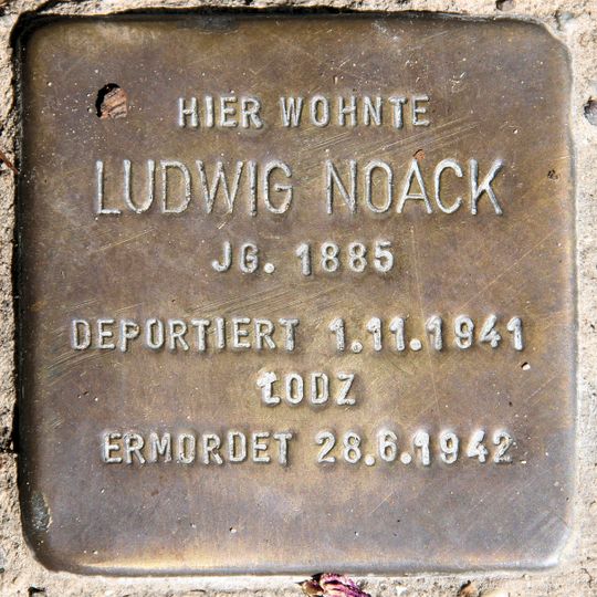 Stolperstein dedicated to Ludwig Noack