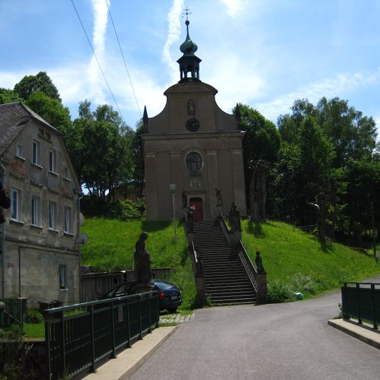 Most přes Vilémovský potok ve Vilémově pod kostelem