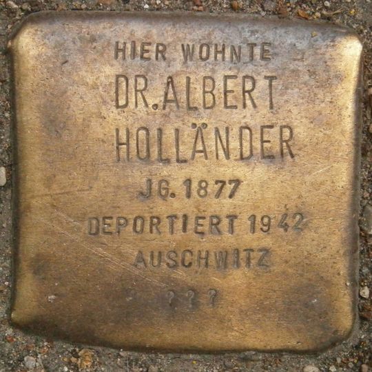 Stolperstein dedicated to Albert Holländer