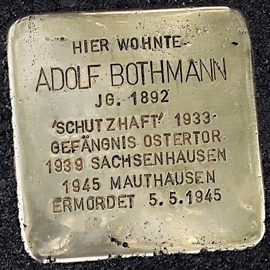Stolperstein dedicated to Adolf Bothmann