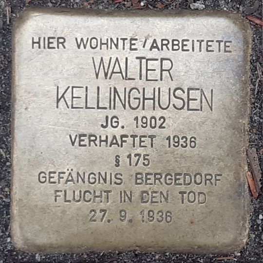 Stolperstein en memoria de Walter Kellinghusen
