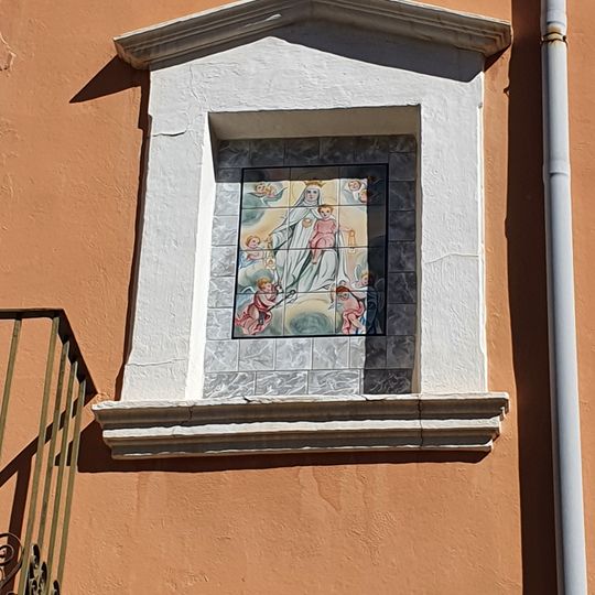 Ceramic panel of Our Lady of Mount Carmel at Mercé street