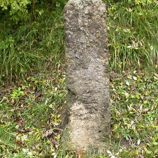 Milestone, Cleeve Hill viewpoint; opp. houses