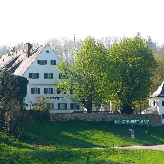 Schlosswirtschaft mit Pavillon und Einfriedung