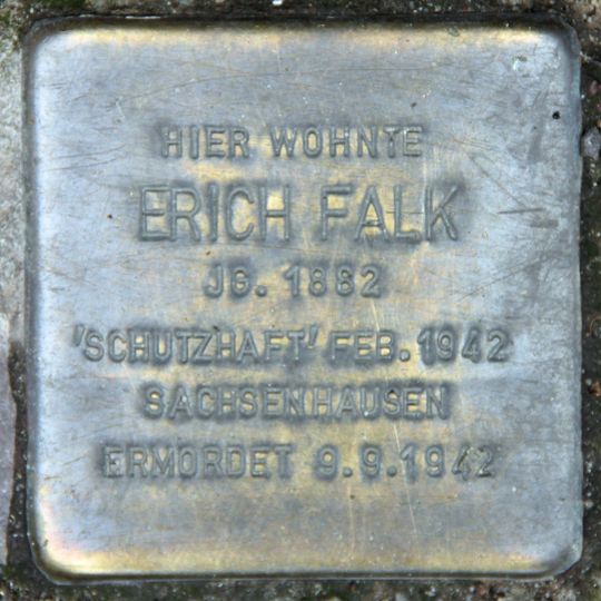 Stolperstein dedicated to Erich Falk