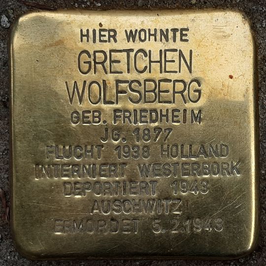 Stolperstein dedicated to Gretchen Wolfsberg