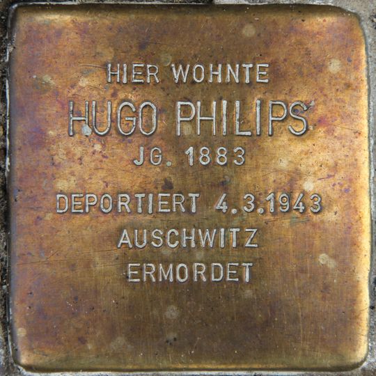 Stolperstein dedicated to Hugo Philips