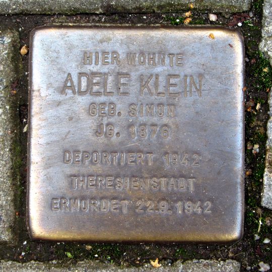 Stolperstein dedicated to Adele Klein