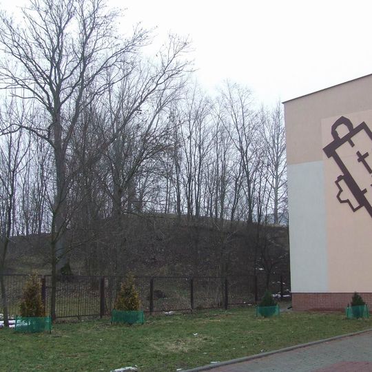 Relikty fundamentów zamku ze wzgórzem zamkowym