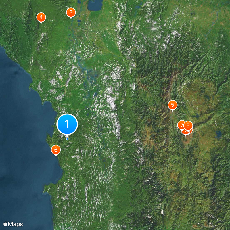 Baudó Mountains Map