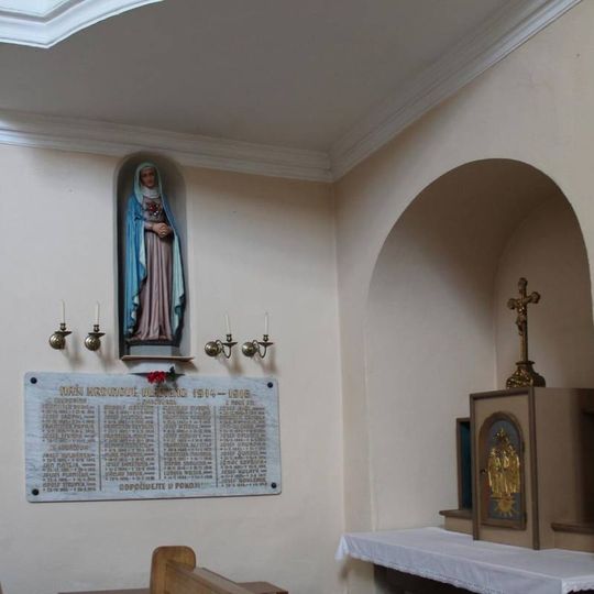 Pamětní deska v kostele svatého Františka v Chudobíně