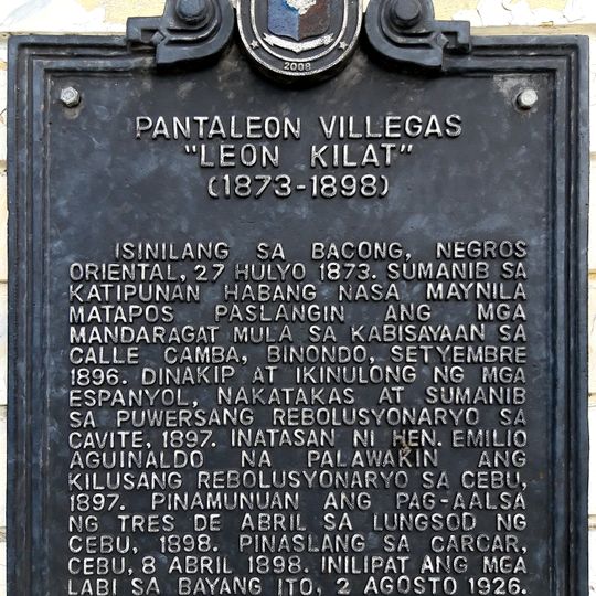 Pantaleon Villegas “Leon Kilat” historical marker