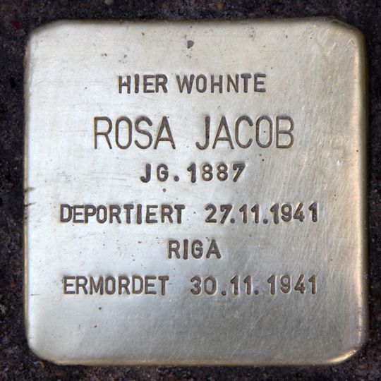 Stolperstein dedicated to Rosa Jacob