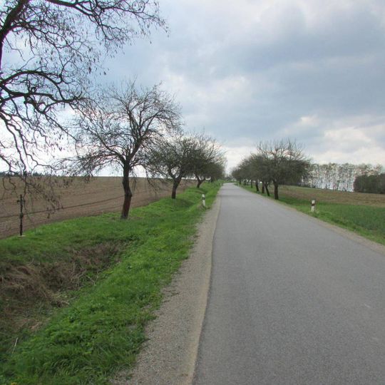 Kříž v kopci mezi Řemenovem a Pelhřimovem