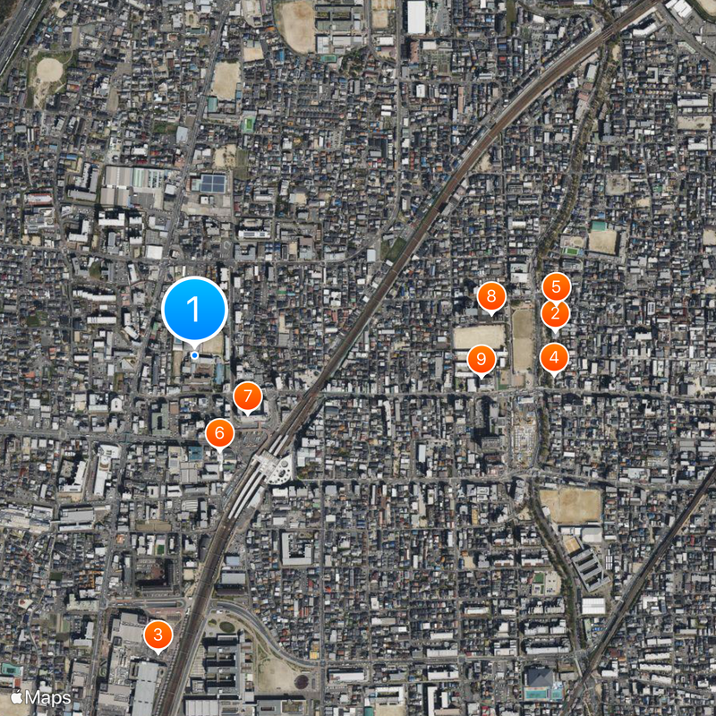 Osaka Kasugaoka High School Map