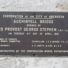 Commemorative plaque to the opening of Auchinyell Bridge
