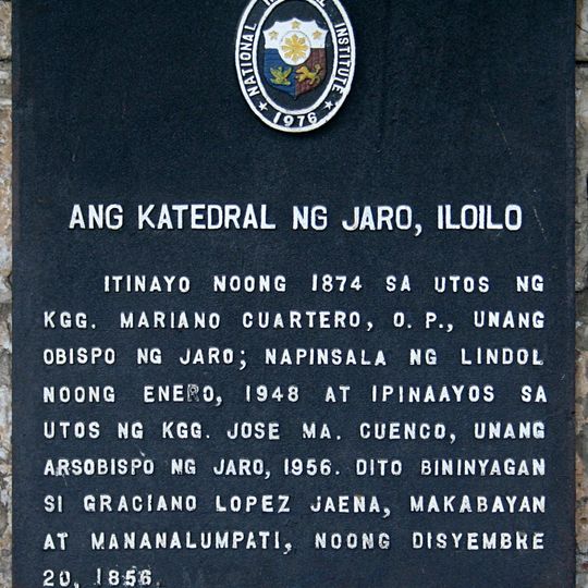 The Cathedral of Jaro, Iloilo historical marker