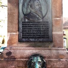 Brunnen, Denkmal für den Bahnbau im Biberttal