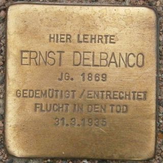 Stolperstein dedicated to Ernst Delbanco