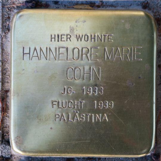 Stolperstein en memoria de Hannelore Marie Cohn