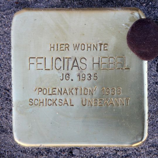 Stolperstein dedicated to Felicitas Hebel