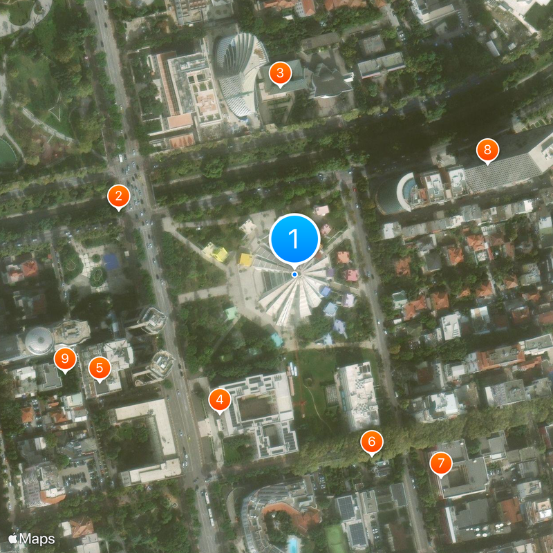 Piramide di Tirana Mappa