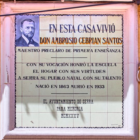 Retablo cerámico al Maestro Ambrosio Cebrián