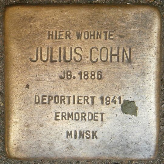 Stolperstein dedicated to Julius Cohn