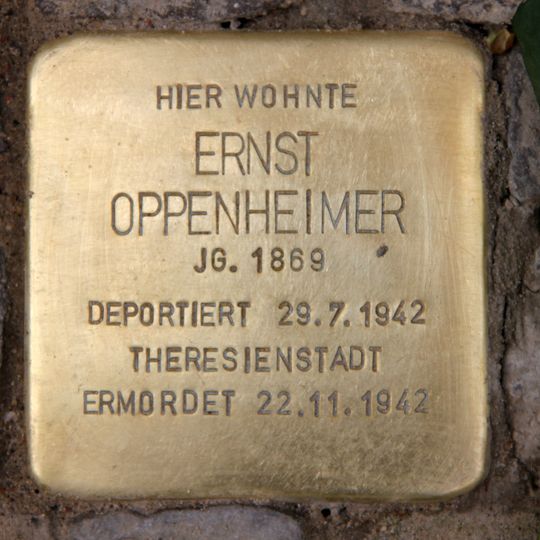 Stolperstein dedicated to Ernst Oppenheimer