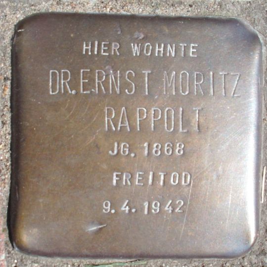 Stolperstein en memoria de Ernst Moritz Rappolt