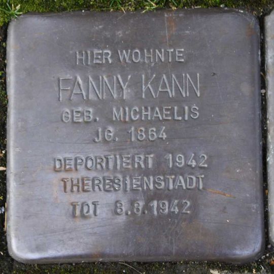 Stolperstein dedicated to Fanny Kann