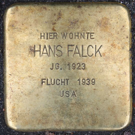 Stolperstein dedicated to Hans Falck