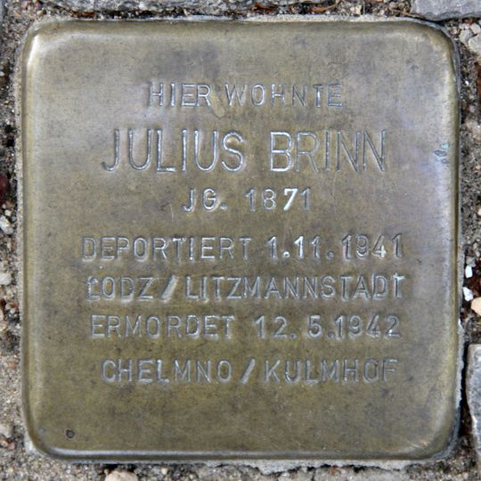 Stolperstein dedicated to Julius Brinn