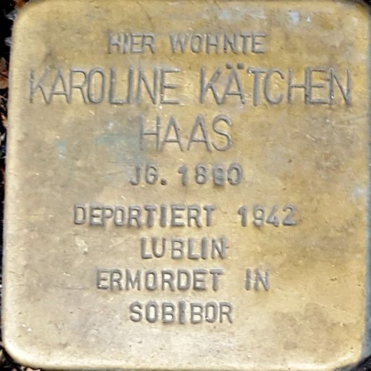 Stolperstein dedicated to Karoline Kätchen Haas