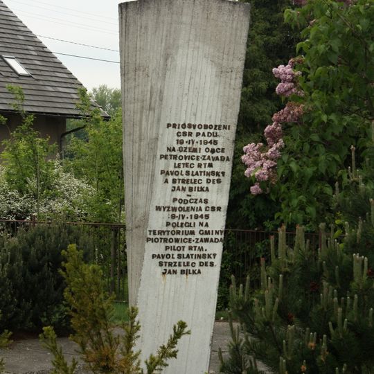 Monument to fallen airmen in Závada