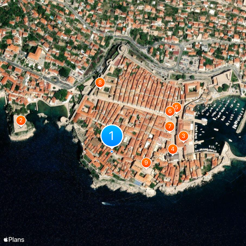 Murs de Dubrovnik Carte