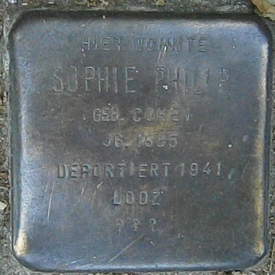 Stolperstein dedicated to Sophie Philip