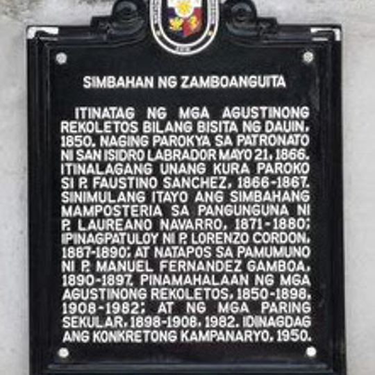 Church of Zamboanguita historical marker