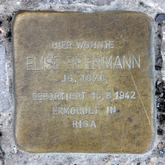 Stolperstein en memoria de Elise Beermann