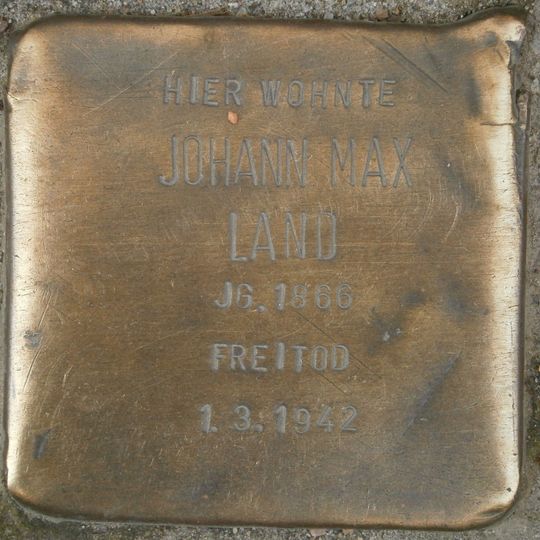 Stolperstein en memoria de Johann Max Land