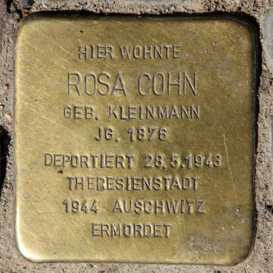 Stolperstein en memoria de Rosa Cohn