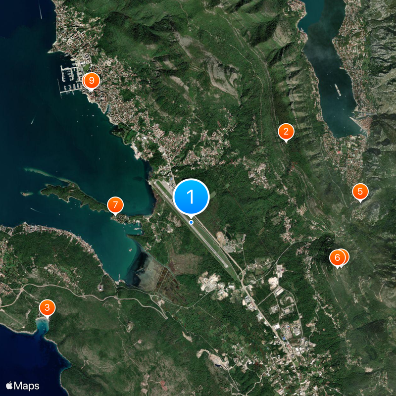Tivat Airport Map