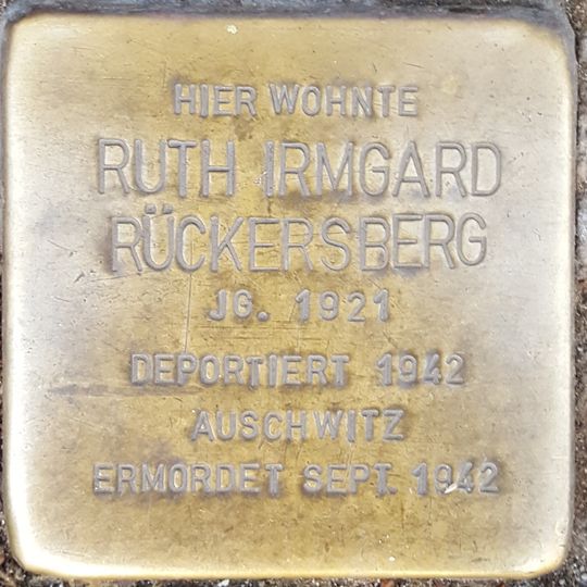 Stolperstein en memoria de Ruth Irmgard Rückersberg