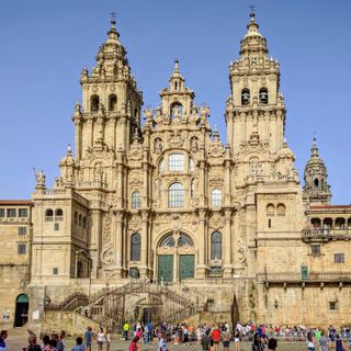 Façade Obradoiro, la cathédrale de Santiago de Compostela