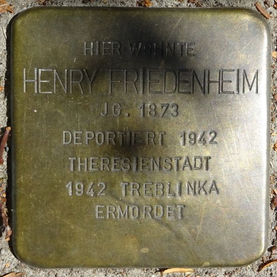 Stolperstein en memoria de Henry Friedenheim
